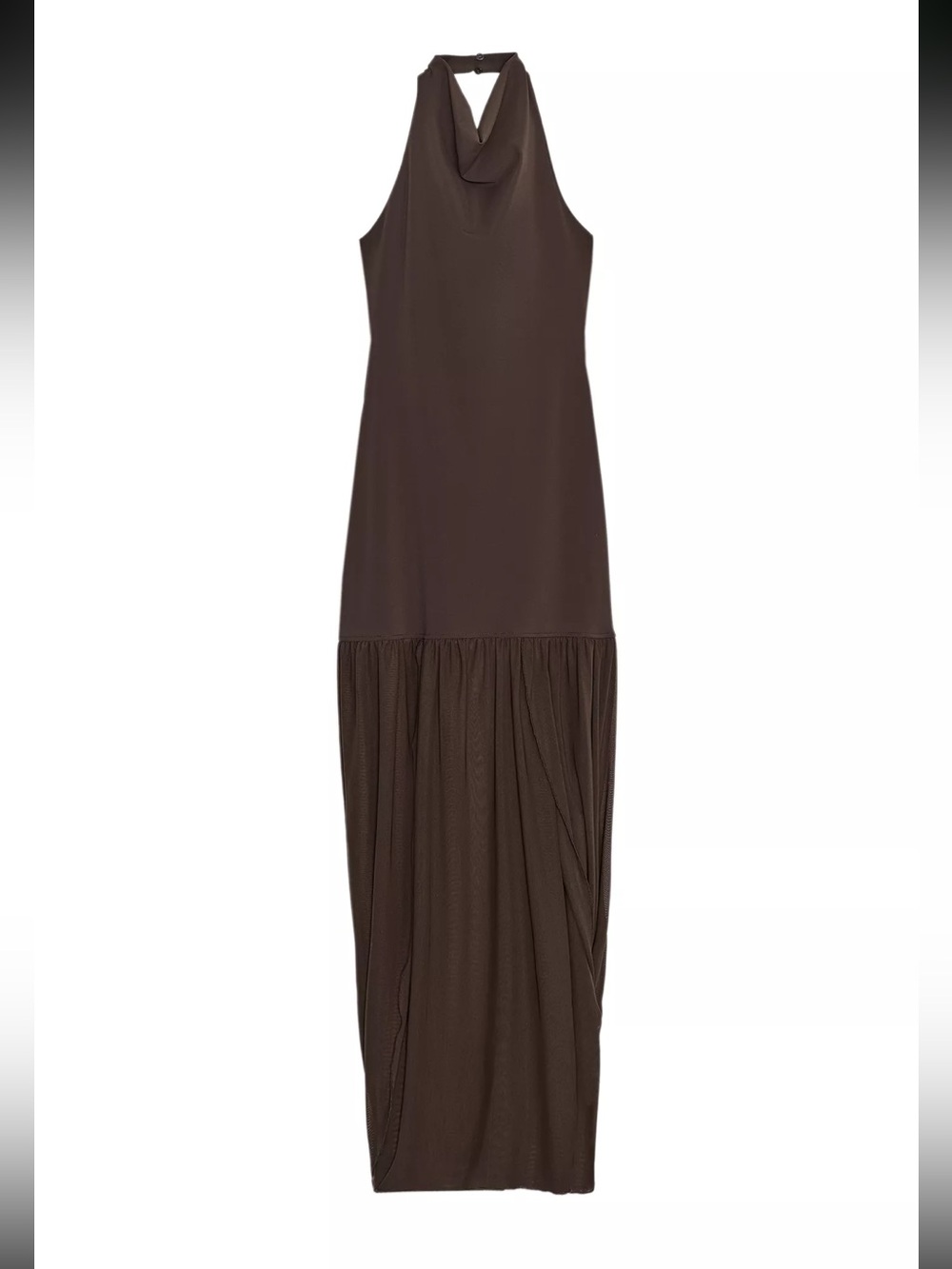 Zara Dark Brown Halter Maxi Dress